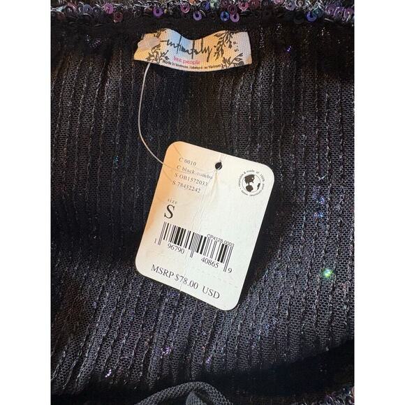 NWT Free people gold ush slip black combo size small - Picture 7 of 9